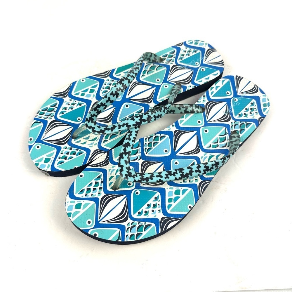 Vera Bradley‎ Go Fish Flip Flops Medium Size 7 To 8 Womens Sandals